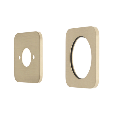 Soft Square 60mm Plates for Kiki/Jena Wall Mixer with Spout, PVD Brushed Bass (Gold)