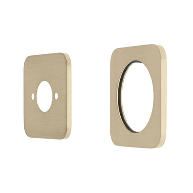Soft Square 60mm Plates for Kiki/Jena Wall Mixer with Spout, PVD Brushed Bass (Gold)