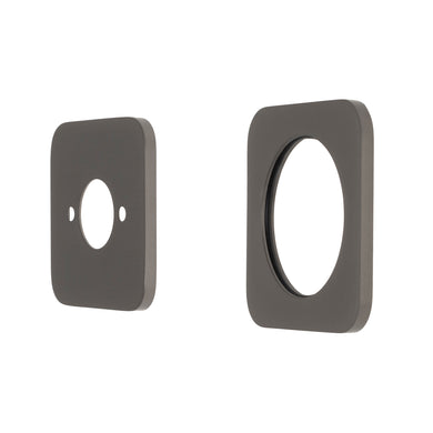 Soft Square 60mm Plates for Kiki/Jena Wall Mixer with Spout, PVD Brushed Gunmetal