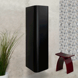 *Clearance* Smooth 390mm Curved Wall Hung Tallboy Cabinet, Matte Black