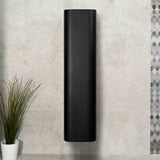 *Clearance* Smooth 390mm Curved Wall Hung Tallboy Cabinet, Matte Black