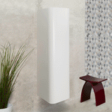 *Clearance* Tura Smooth 390mm Curved Wall Hung Tallboy Cabinet, Matte White