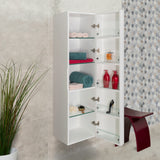 *Clearance* Tura Smooth 390mm Curved Wall Hung Tallboy Cabinet, Matte White