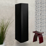 *Clearance* Tura Groove 390mm Curved Wall Hung Tallboy Cabinet, Matte Black