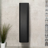 *Clearance* Tura Groove 390mm Curved Wall Hung Tallboy Cabinet, Matte Black