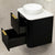 Tura Smooth 600mm Curved Wall Hung Vanity Cabinet, Matte Black