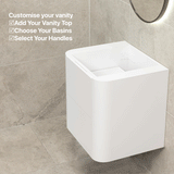 *Clearance* Tura Smooth 600mm Curved Wall Hung Vanity Cabinet, Matte White