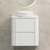Tura Smooth 600mm Curved Wall Hung Vanity Cabinet, Matte White