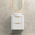 Tura Smooth 600mm Curved Wall Hung Vanity Cabinet, Matte White