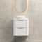 Tura Smooth 600mm Curved Wall Hung Vanity Cabinet, Matte White