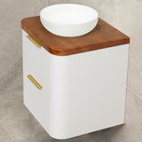 *Clearance* Tura Smooth 600mm Curved Wall Hung Vanity Cabinet, Matte White