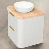 *Clearance* Tura Smooth 600mm Curved Wall Hung Vanity Cabinet, Matte White