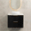 Tura Smooth 750mm Curved Wall Hung Vanity Cabinet, Matte Black
