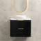 Tura Smooth 750mm Curved Wall Hung Vanity Cabinet, Matte Black