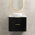 Tura Smooth 750mm Curved Wall Hung Vanity Cabinet, Matte Black