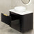 Tura Smooth 750mm Curved Wall Hung Vanity Cabinet, Matte Black