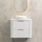 Tura Smooth 750mm Curved Wall Hung Vanity Cabinet, Matte White