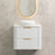 Tura Smooth 750mm Curved Wall Hung Vanity Cabinet, Matte White
