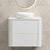 Tura Smooth 750mm Curved Wall Hung Vanity Cabinet, Matte White