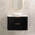 Tura Smooth 900mm Curved Wall Hung Vanity Cabinet, Matte Black