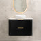 Tura Smooth 900mm Curved Wall Hung Vanity Cabinet, Matte Black