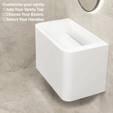 *Clearance* Tura Smooth 900mm Curved Wall Hung Vanity Cabinet, Matte White