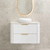 Tura Smooth 900mm Curved Wall Hung Vanity Cabinet, Matte White