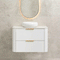 Tura Smooth 900mm Curved Wall Hung Vanity Cabinet, Matte White