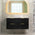 Tura Smooth 1200mm Curved Wall Hung Vanity Cabinet, Matte Black