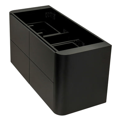 *Clearance* Tura Smooth 1200mm Curved Wall Hung Vanity Cabinet, Matte Black