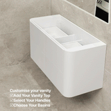 *Clearance* Tura Smooth 1200mm Curved Wall Hung Vanity Cabinet, Matte White