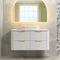 Tura Smooth 1200mm Curved Wall Hung Vanity Cabinet, Matte White