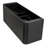 *Clearance* Tura Smooth 1500mm Curved Wall Hung Vanity Cabinet, Matte Black
