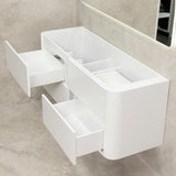 *Clearance* Tura Smooth 1500mm Curved Wall Hung Vanity Cabinet, Matte White