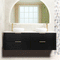 Tura Smooth 1800mm Curved Wall Hung Vanity Cabinet, Matte Black