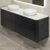 Tura Smooth 1800mm Curved Wall Hung Vanity Cabinet, Matte Black
