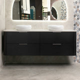 *Clearance* Tura Smooth 1800mm Curved Wall Hung Vanity Cabinet, Matte Black