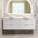 Tura Smooth 1800mm Curved Wall Hung Vanity Cabinet, Matte White