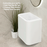 *Clearance* Tura Smooth Ensuite 600mm Curved Wall Hung Vanity Cabinet, Matte White