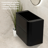 *Clearance* Tura Smooth Ensuite 750mm Curved Wall Hung Vanity Cabinet, Matte Black