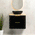 Tura Smooth Ensuite 750mm Curved Wall Hung Vanity Cabinet, Matte Black