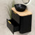 Tura Smooth Ensuite 750mm Curved Wall Hung Vanity Cabinet, Matte Black