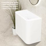 *Clearance* Tura Smooth Ensuite 750mm Curved Wall Hung Vanity Cabinet, Matte White