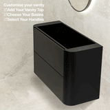 *Clearance* Tura Smooth Ensuite 900mm Curved Wall Hung Vanity Cabinet, Matte Black
