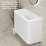 *Clearance* Tura Smooth Ensuite 900mm Curved Wall Hung Vanity Cabinet, Matte White