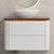 Tura Smooth Ensuite 900mm Curved Wall Hung Vanity Cabinet, Matte White