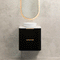 Tura Groove 600mm Curved Wall Hung Vanity Cabinet, Matte Black