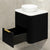 Tura Groove 600mm Curved Wall Hung Vanity Cabinet, Matte Black