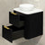 Tura Groove 600mm Curved Wall Hung Vanity Cabinet, Matte Black