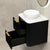 Tura Groove 600mm Curved Wall Hung Vanity Cabinet, Matte Black